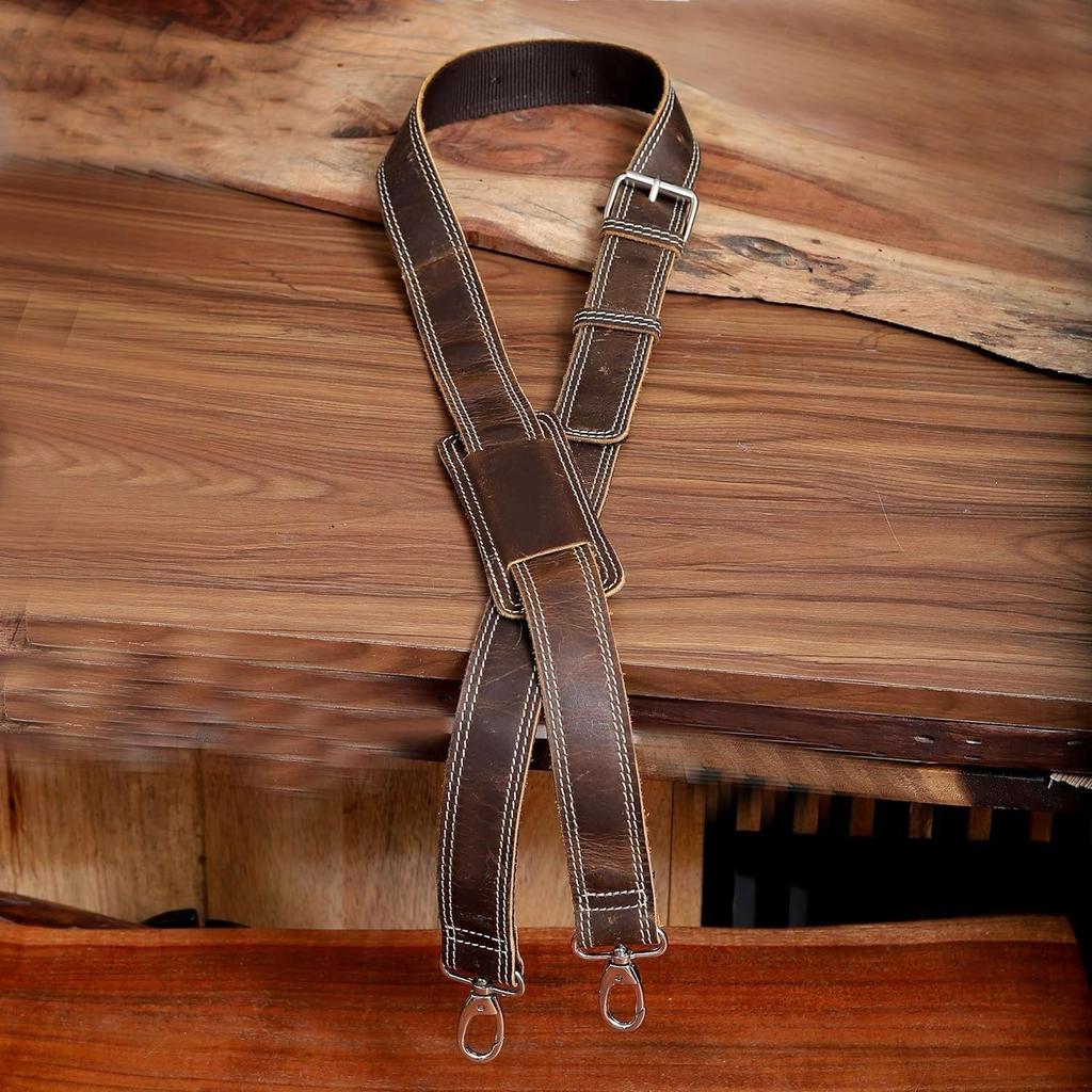 Замена ремня для сумки-мессенджера - качественный регулируемый плечевой ремень из натуральной коровьей кожи; для мессенджеров, ноутбуков, камер, дорожных сумок и многого другого