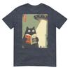 Vintage Japanese Cat Book Lovers Ufo Alien Abduction Cat Dad TShirt