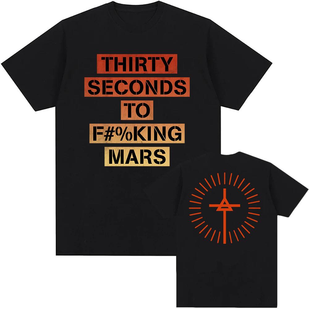 TSTFM Ombre Censored Tee Rock Band THIRTY SECONDS TO MARS T-shirt Short Sleeve O-neck Cotton Tshirts Graphic Print T Shirt Men