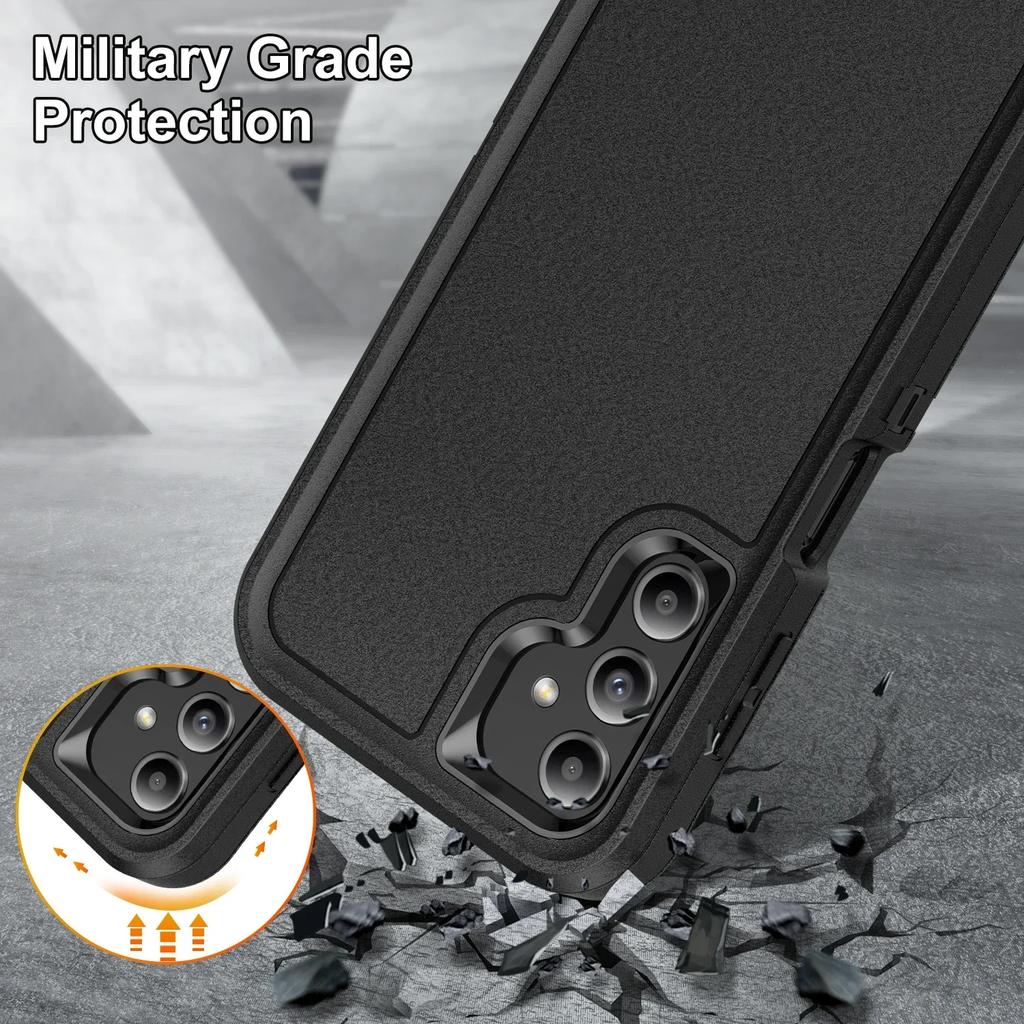 3-в-1 Прочный бронированный чехол для Samsung Galaxy A17 A07 A56 A36 A26 A16 A06 A55 A35 A25 A15 A05S A54 A34 Защитная крышка от падения
