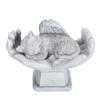 Pet Memorial Statue Outdoor Garden Decor Ornament Angel with God Hands Gravestone Cat