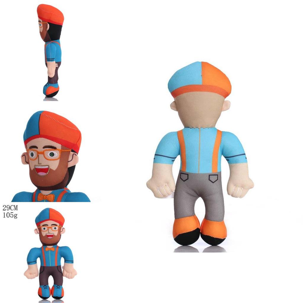 Adorable 11 Inch Blippi Plush Doll Soft And Cuddly Cartoon Character For Children