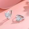 S925 Silver Heart-Shaped Moissanite Earrings - Simple, Elegant, Light Luxury Jewelry