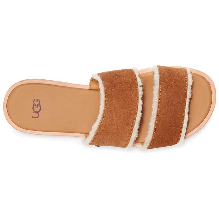 UGG Универсальные женские шлепанцы с резиновой подошвой, цвет каштаново-коричневый 1110984-CHE