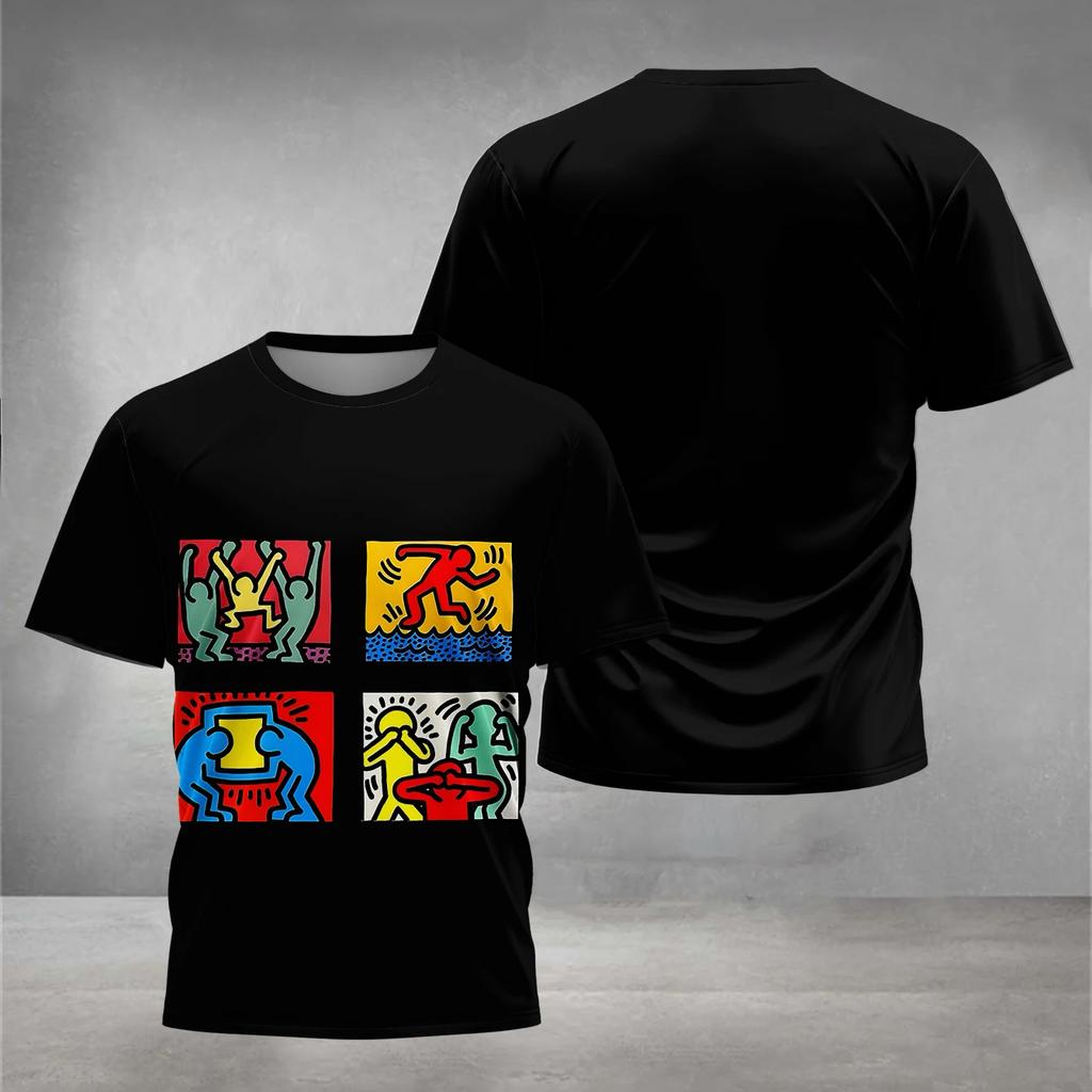 Детская 3D-печать Кейта Харингса Детская одежда от 5 до 14 лет Мужская футболка для мальчиков и девочек Детские рубашки