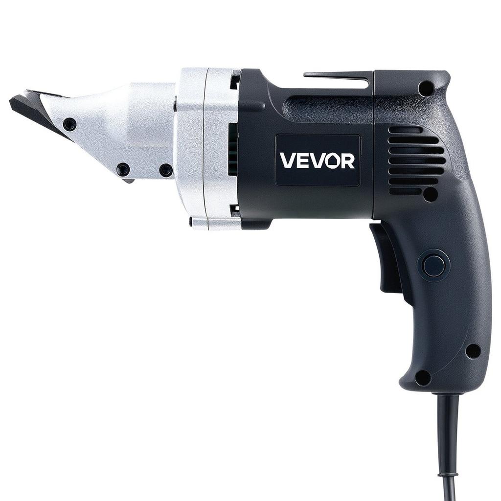 Electric Metal Shear, 4.0-Amp Corded Sheet Metal Cutter with 360-Degree Swivel Head, Variable Speed, Continuous Cutting, Clean Cut for 1.22 mm
