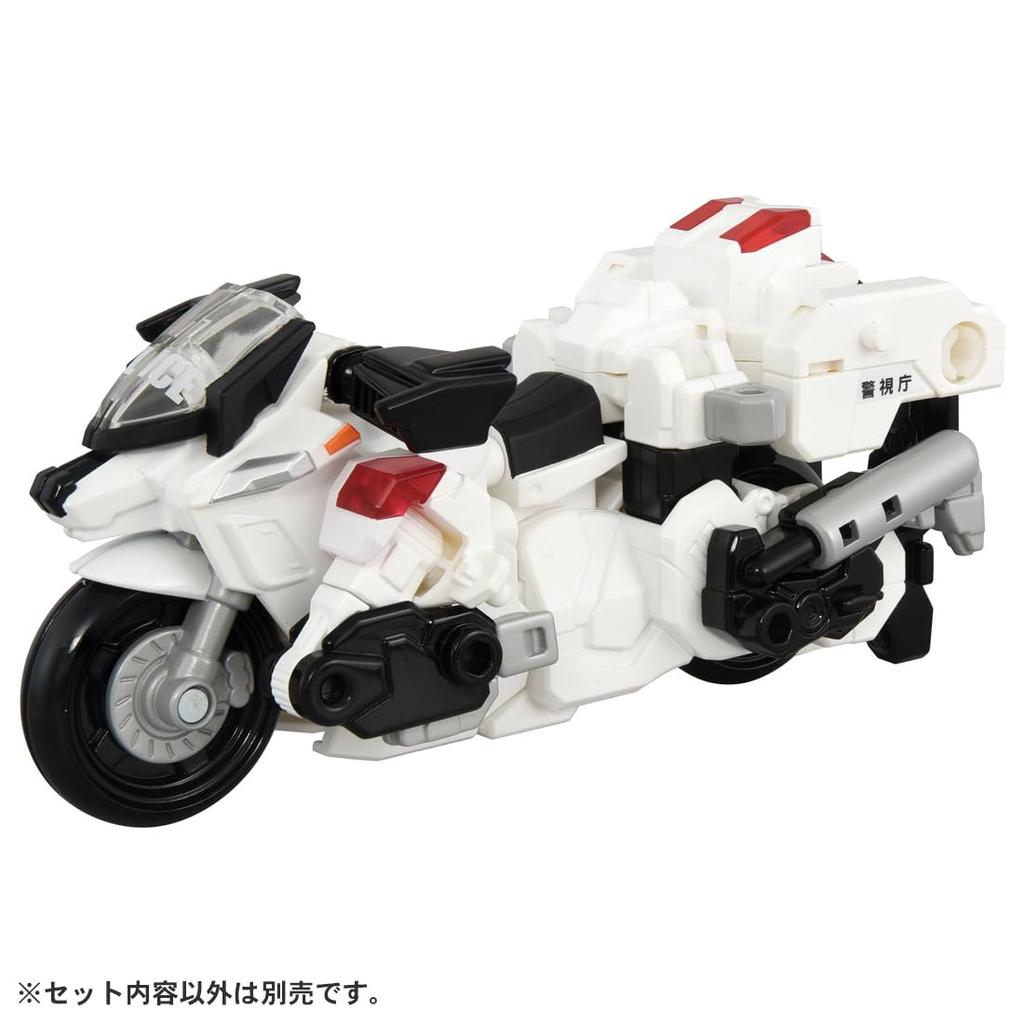 Takara Tomy Tomica Работа Труд TJBDX Восходящий Полицейский Смелый Дека Райд Броня Белый Мотоцикл DX Набор Миниатюрная Машинка Игрушка (3 года и старше)