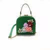 Women Fashion Casual Chain Box Bag Shoulder Bag Pearl Flower PU Leather