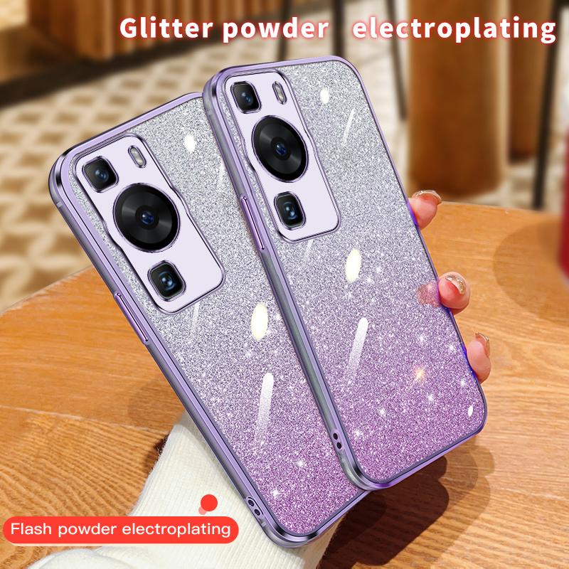 Модный блестящий чехол с градиентным покрытием для Huawei P60 P50 Pro P40 P30 Lite P Smart 2021 Y7A Y9A Y9S Y9 2019, силиконовая задняя крышка