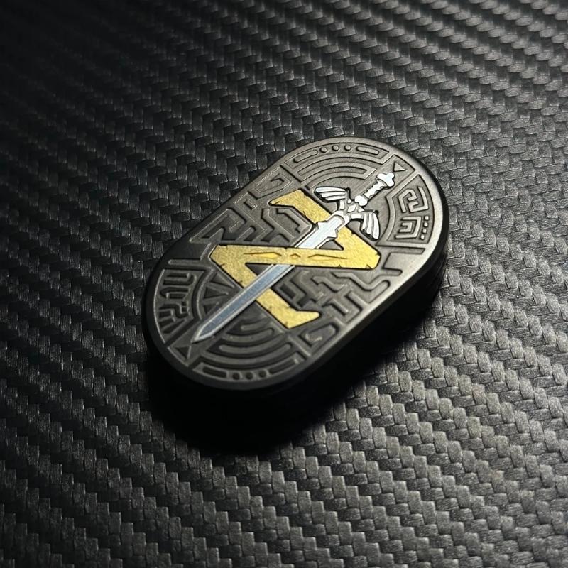 Edc Мультяшный Кролик Узор Антистресс Толкающая Карточка Снятие Напряжения Тактильный Хрустящий Звук Металлический Толкатель Слайдер Снятие Стресса Игрушка для Кончиков Пальцев