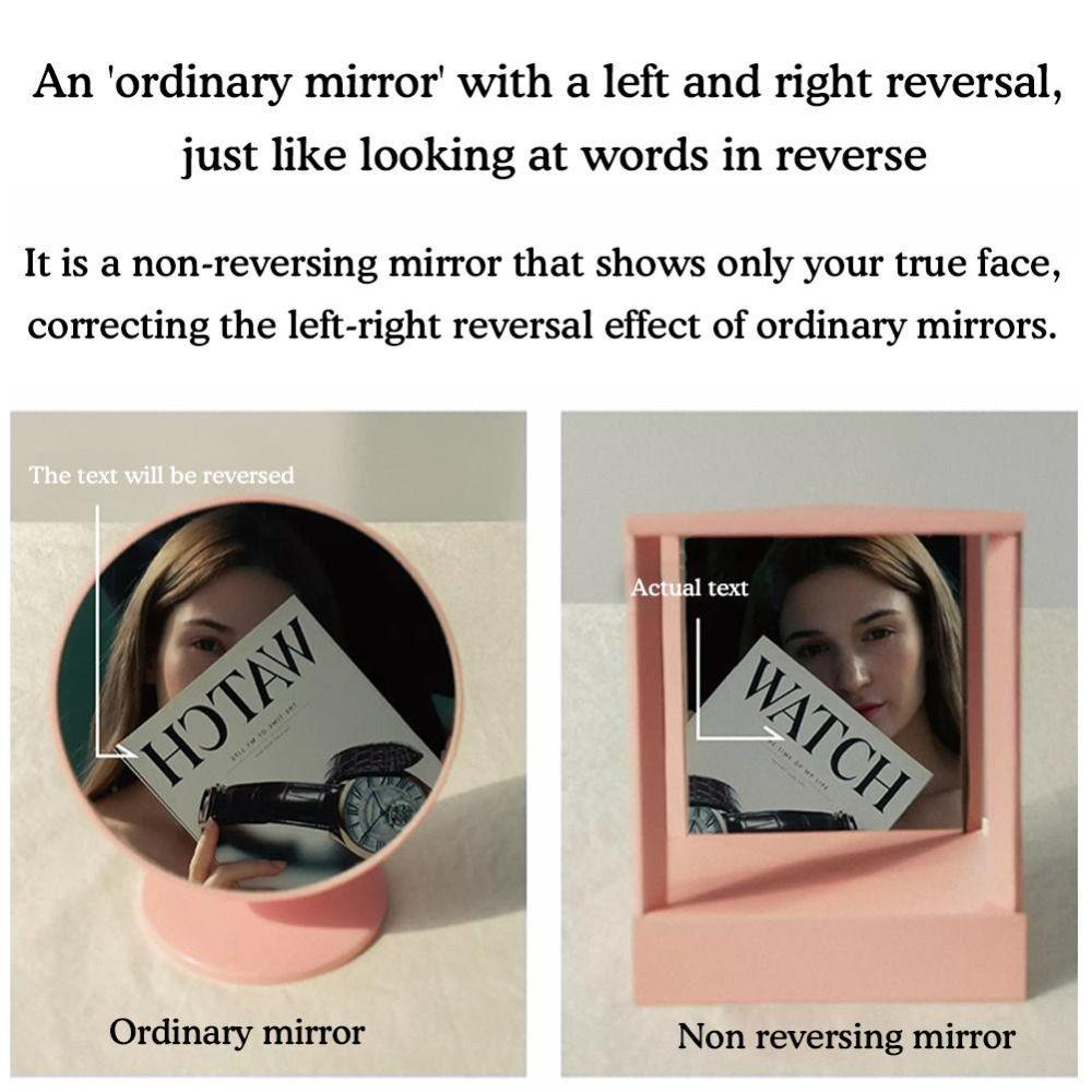 Квадратное нереверсивное зеркало белого цвета, косметическое зеркало на подставке для женщин и девочек