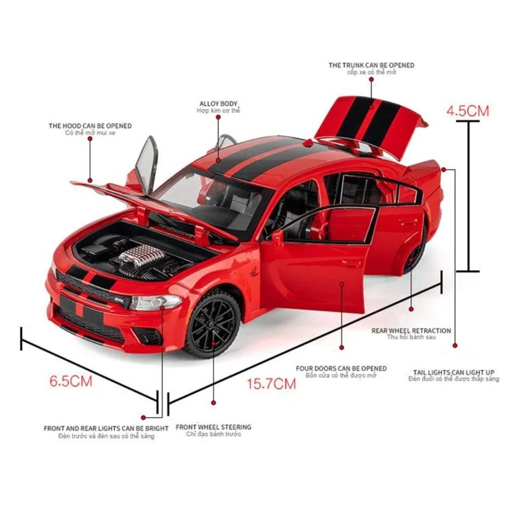 1/32 DODGE Charger SRT Hellcat Alloy Sports Car Model Diecast Toy Muscle Vehicles Car Model Simulation Sound and Light Kids Gift