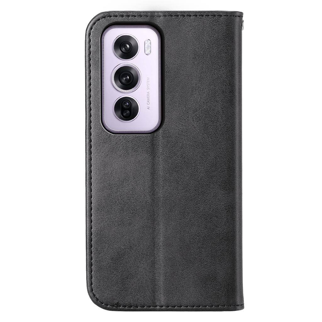 Для Oppo Reno12 Pro 5G (Глобальный) Чехол-подставка из ПУ кожи с текстурой теленка, кошелек, чехол для телефона