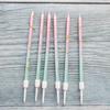 New Ins Style Gradient Pink Blue Pencil Candles, 6-pack Romantic Party Long Pole Candles