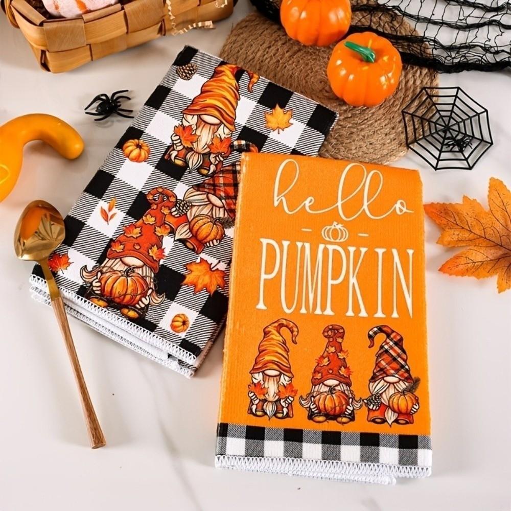2Pcs Microfiber Kitchen Hand Towels Maple Leaf Thanksgiving Dish Cloths Kitchen