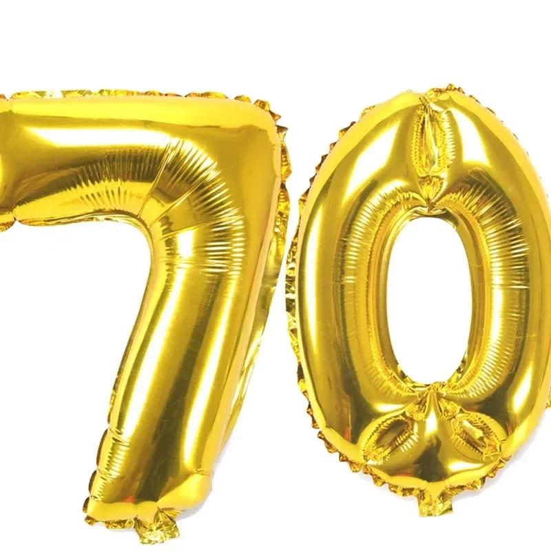 32-дюймовые фольгированные шары-цифры 10 20 30 40 50 60 70 80 90 лет Декор для дня рождения взрослого или пожилого человека, юбилей, воздушный шар