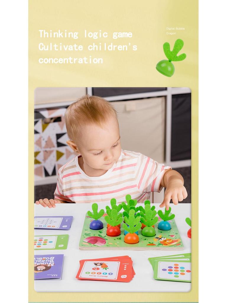 Wooden Bubble Dragon Logic and Memory Training Board for Kids