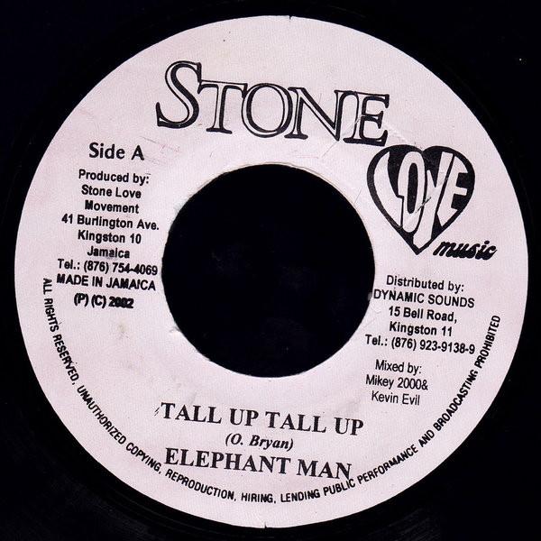 7-дюймовая пластинка ELEPHANT MAN Tall Up Tall Up NONE 2002 Ямайка Регги Ска Даб Б/у