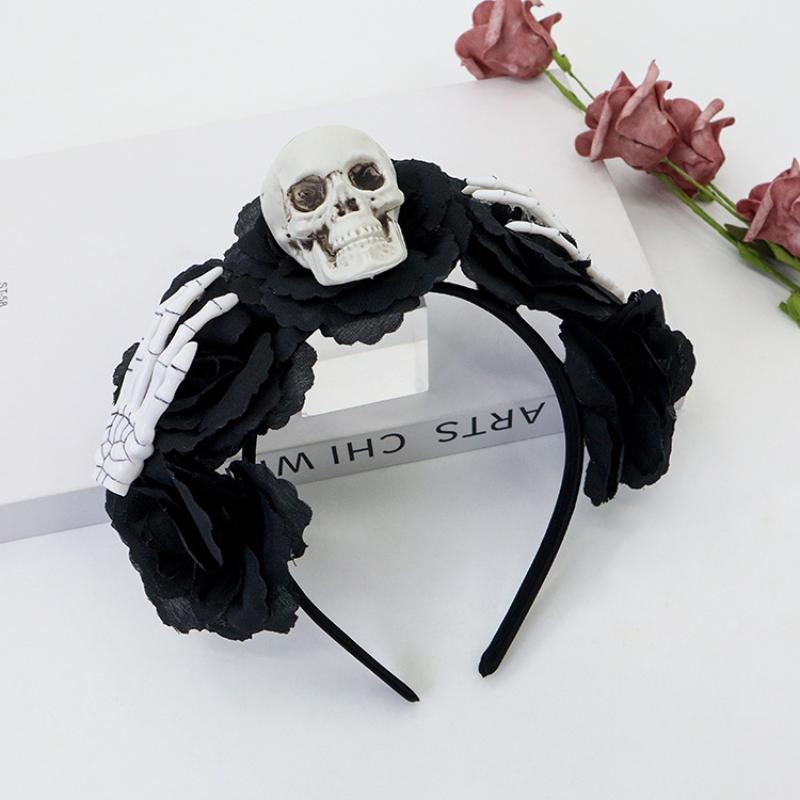 Повязка на голову в виде венка из роз, фотореквизит, бохо, Хэллоуин, головной убор для вечеринки, костюма, головной убор для Дня мертвых