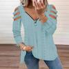 Весенний женский свободный однотонный топ с V-образным вырезом и застежкой-молнией с длинными рукавами