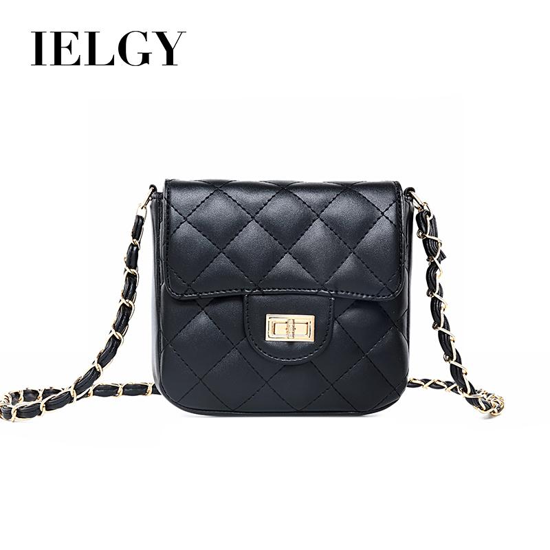 IELGY Женская сумка на одно плечо Mini Black Rhombus Универсальная модная цепочка через плечо
