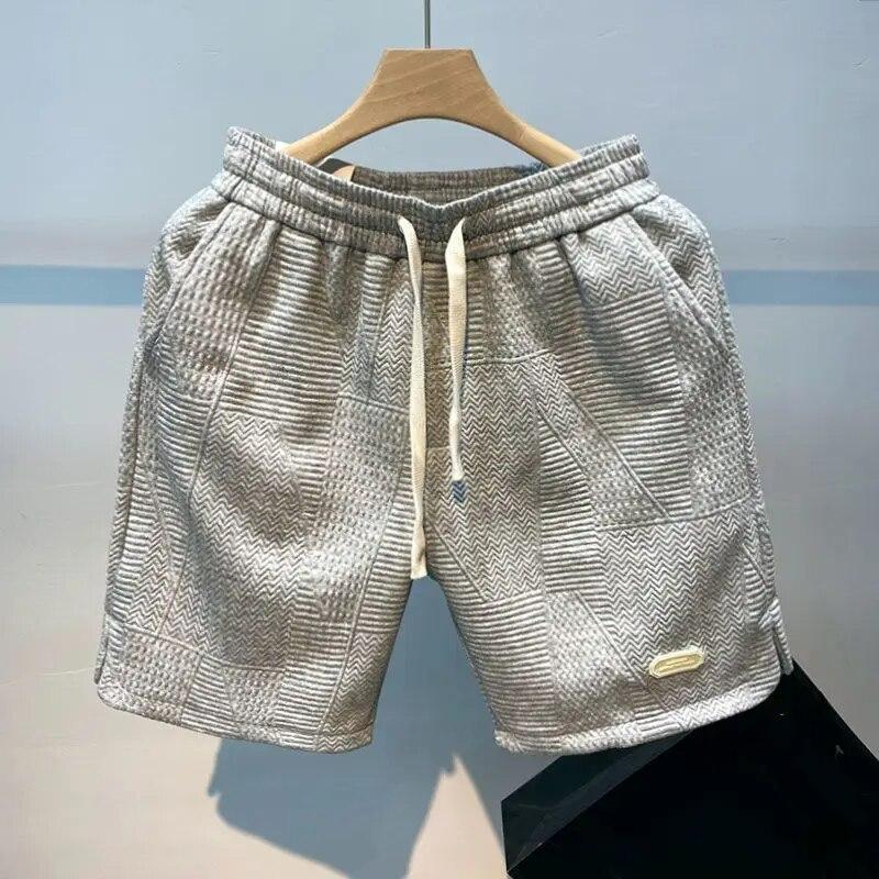 Мужские летние повседневные спортивные шорты для бега, однотонные свободные шорты со шнурком для фитнеса