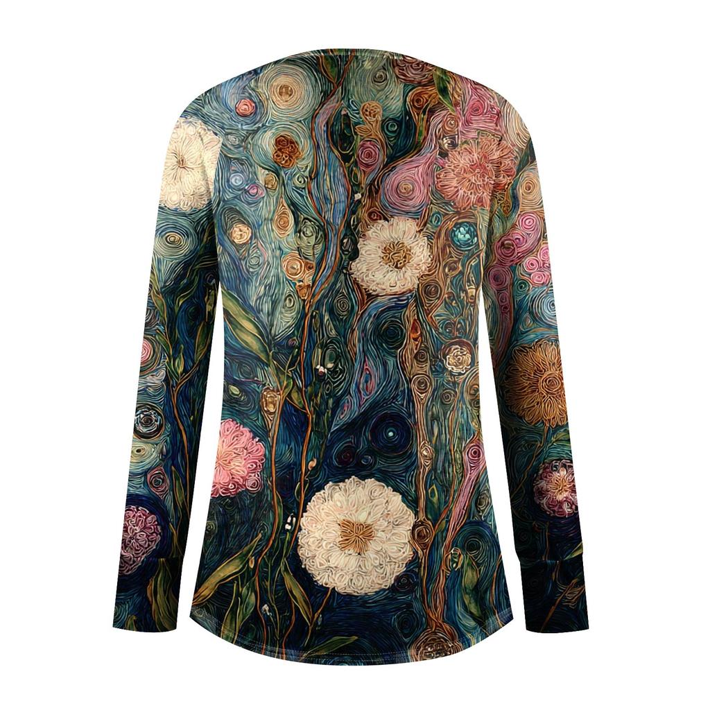 Womens Oversized Sweatshirt Graphic Sweater Long Sleeve Drop Shoulder Round Shirt Tops Vintage Clothes