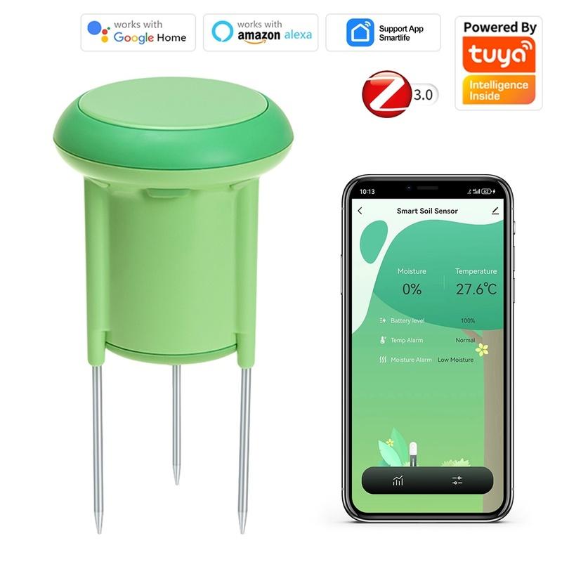 Tuya ZigBee smart Soil Tester Temperature and Humidity Sensor IP66 Grade Waterproof Plant Monitor Support Alexa Google Assistant
