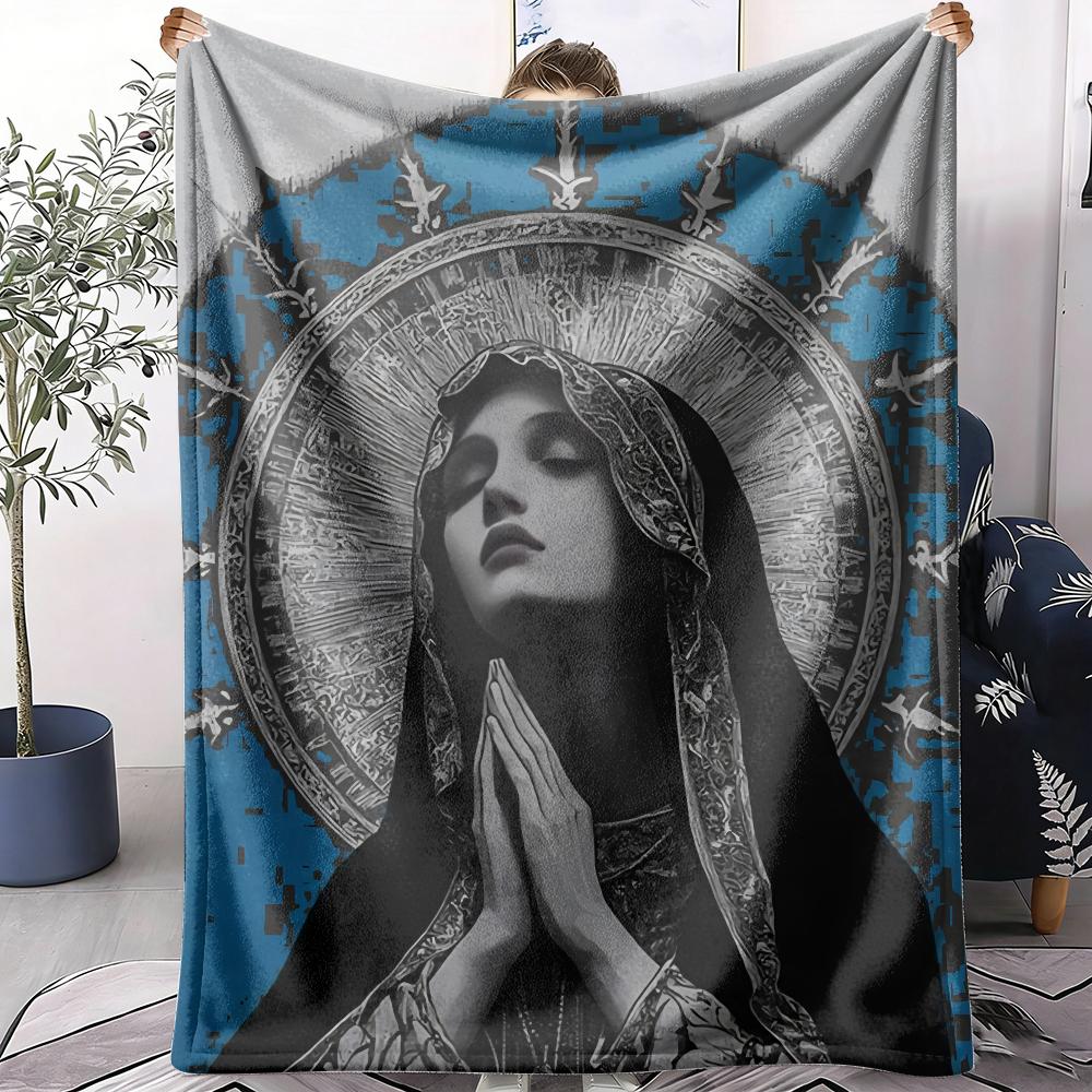 GUOYU Blanket Mary Throw Soft Flannel Throw Summer Blanket Lightweight Cozy Nap Blanket for Sofa Bed Travel