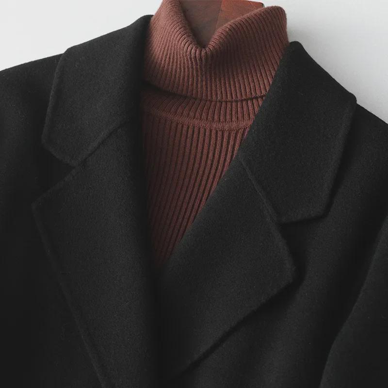 Женское короткое двухстороннее кашемировое пальто - коллекция осень/зима 2024 г.