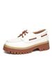 Women’s Platform Oxford Shoes Genuine Leather Lace-up Chunky Sole Casual Shoes