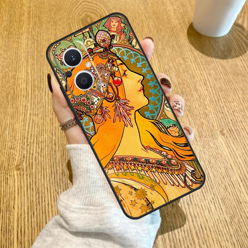 Alphonse Mucha Art Case For OPPO Find X2 X3 Neo Lite X6 X5 Pro Reno 8T 7 3 2Z 4Z 5Z 5 6 8 4 Lite Back Cover