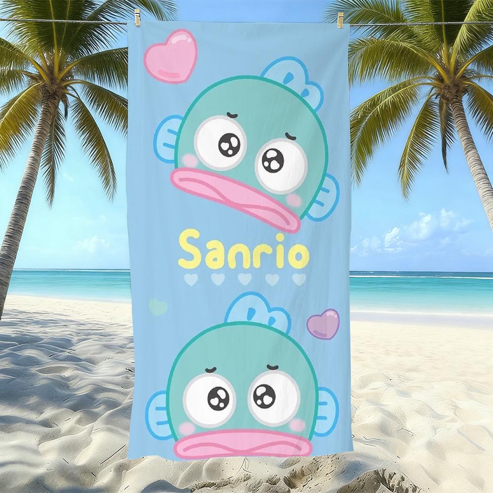 Cartoon Clown Fish Printed Beach Towel Microfiber Quick-Drying Seaside Vacation Swimming Towel