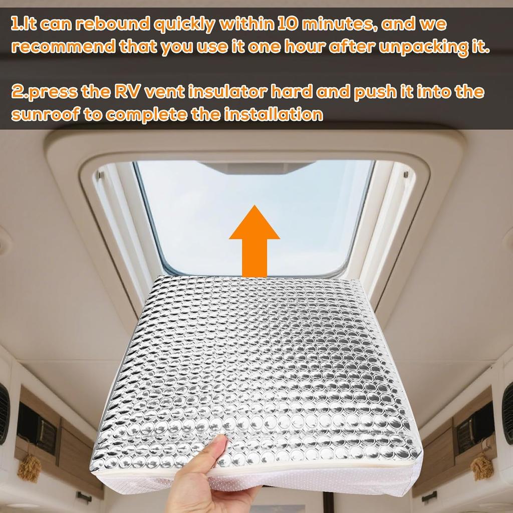 YUNVI RV Skylight Ulator 14X22X2.8,RV Vent Cover And Skylight Shade,Waterproof RV Vent Ulator Sunroof Pillow For Ide Camper Shower