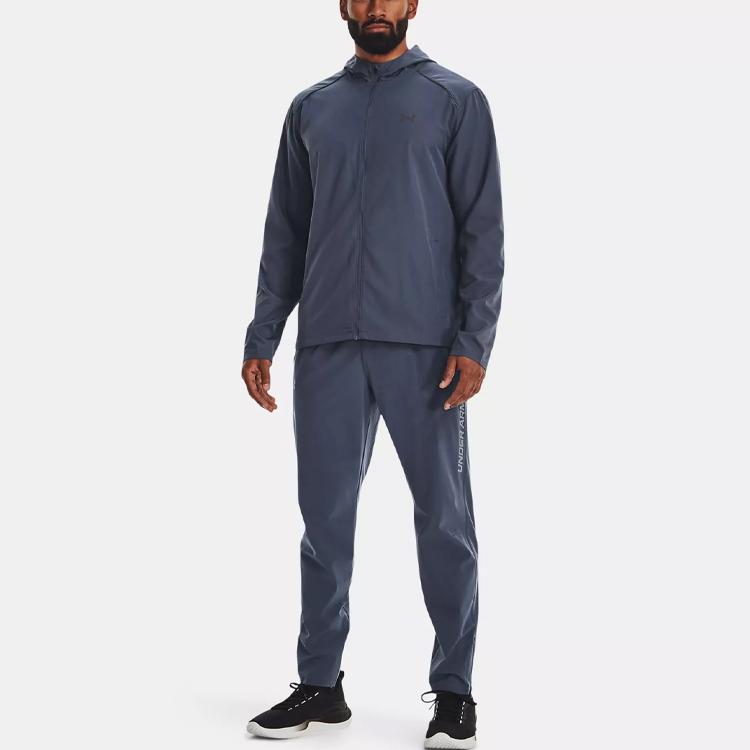 Under Armour Однотонные эластичные спортивные брюки трикотажные мужские низы серые 1376800-044