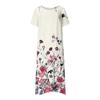 Women's Summer Casual Fashion Flower Printed Short Sleeve Round Neck Pocket Dress