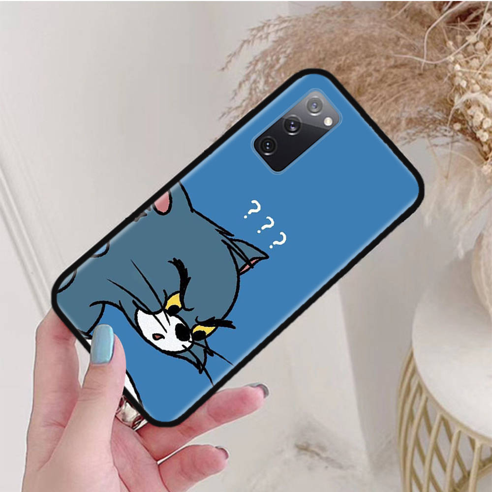 Черный чехол для Xiaomi Poco X6 X4 M5 M6 F5 F6 C65 C55 C50 C51 C40 Pro Redmi 14C A3X 13C 12C 11T 10A 9C Note 7 6 8A Plus C-43 милый кот Том Джерри мышь