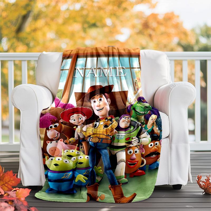 Customizable Toy Story Throw Blanket – Personalized Name, All-Season Cozy Snug Blanket, Machine Washable, Personalized Blanket
