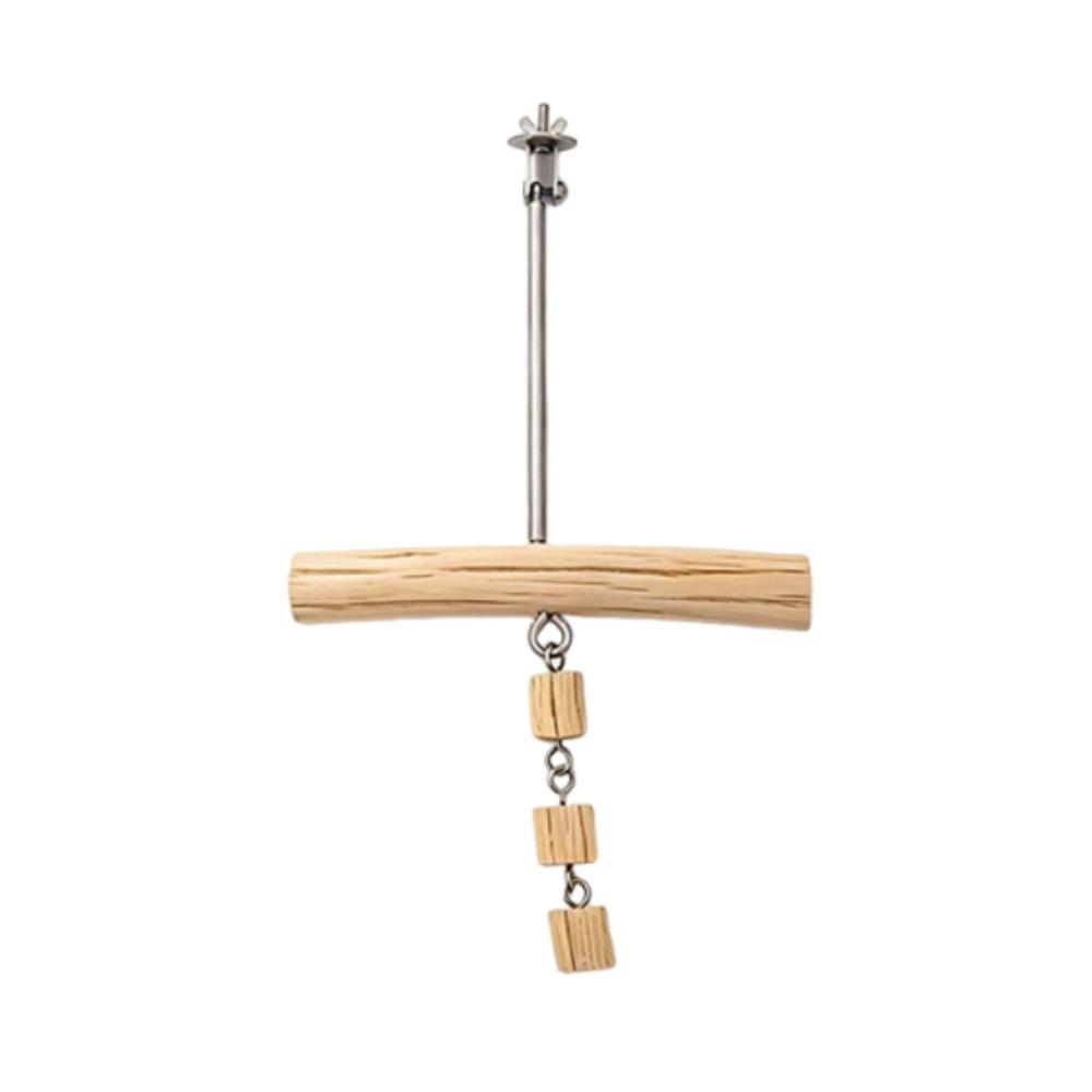 Swinging Parrot Wooden Swing Non-slip Bird Cage Gnawing Toys Bird Standing Perch Cage Decoration