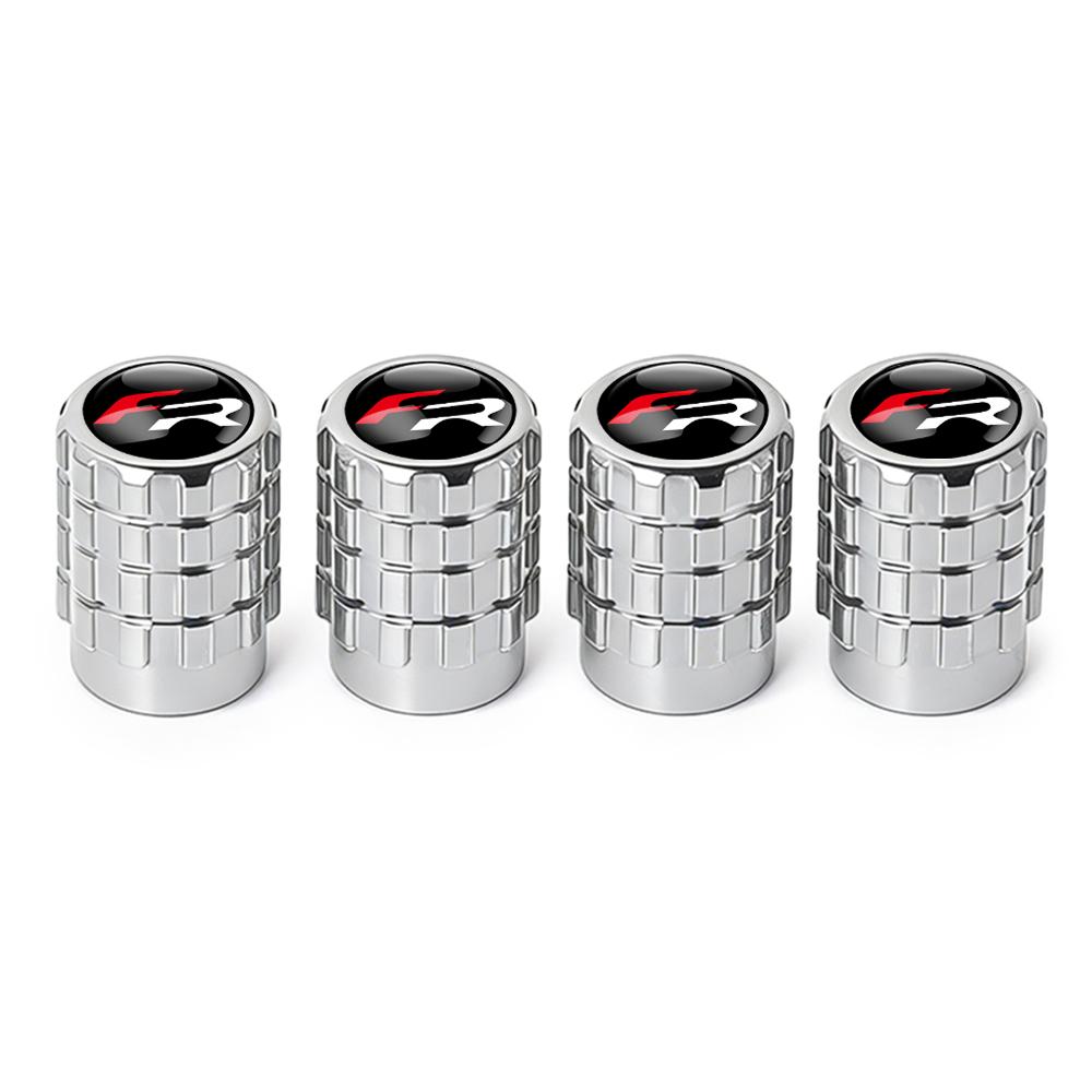 Car Emblem Wheel Tire Valve Caps Tyre Air Stem Cover Accessories For SEAT Ibiza Leon e-Racer Formentor Cupra Ateca FR Arona Exeolsj098