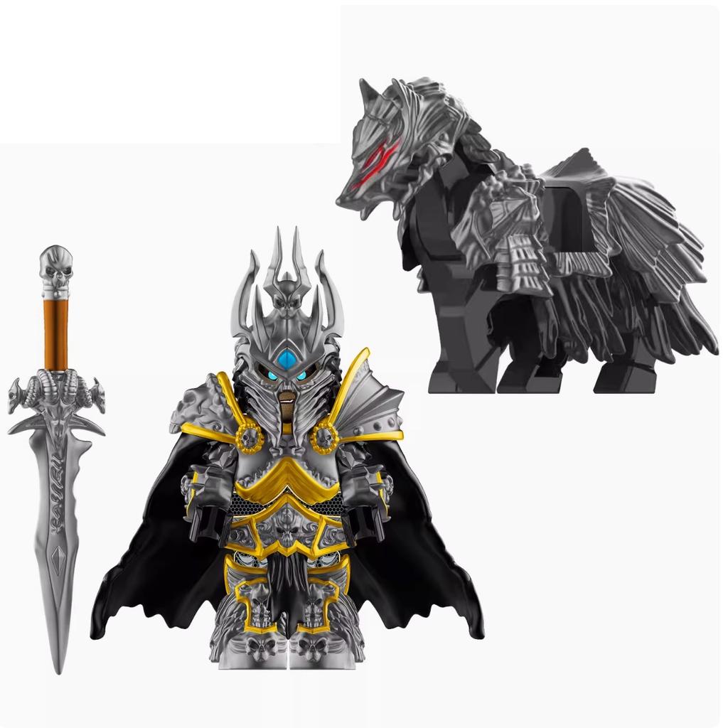World Of Warcraft Wow Строительные Блоки Лич Кинг Маленькая Фигурка Игрушки Berserk Гатс Строительный Блок Фигурка Праздничный Подарок