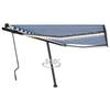 VidaXL Manual Retractable Awning with LED 450x300 Cm Blue and White 3069761