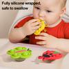 3Pcs Suction Spinner Toy Insect Shape Sucker Spinner 360 Degrees Rotating Silicone Teether for Highchairs