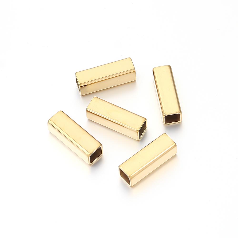 5-10pcs/lot Stainless Steel Positioning Long Tube Beads Rectangular Spacer Beads For DIY Bracelet Necklace Jewelry Wholesale