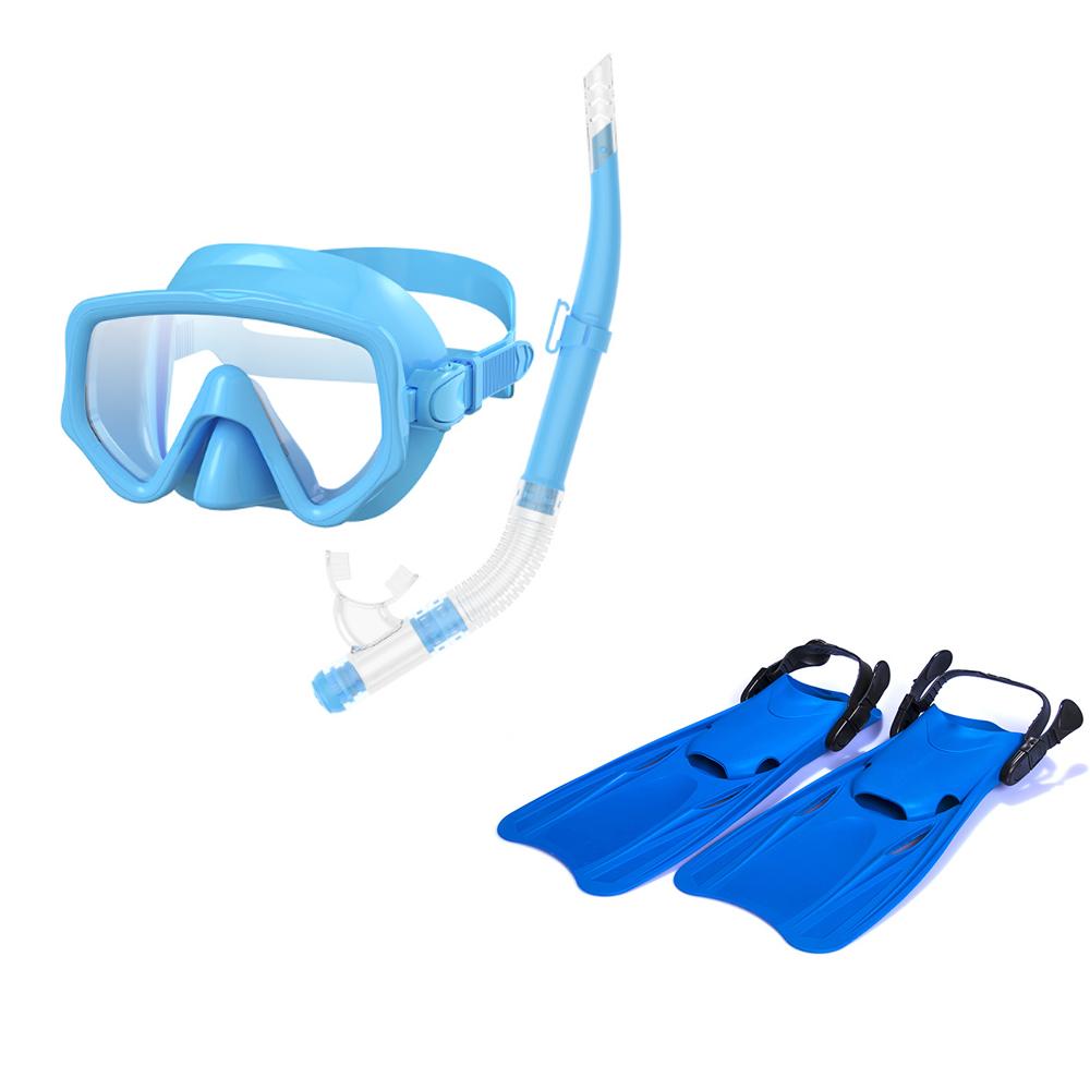 Outdoor sports diving mask, breathing tube adjustment, flippers, three-piece set, snorkeling three-treasure set, diving goggles