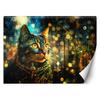 Wallpaper Cat On Abstract Background