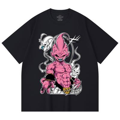 230 г/м² 100% хлопок Dragon Ball V12 Маджин Буу Принт Унисекс Плотная хлопковая футболка