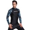 Mens Long Sleeve Rash Guard UPF 50 Sun Protection Swim Shirt Snorkeling Diving Surfing Water Sports