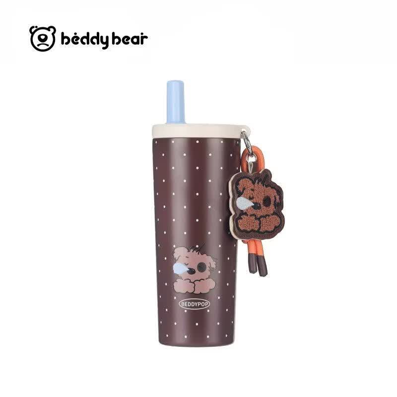 Термобутылка Beverly Bear Glow 580 мл с трубочкой