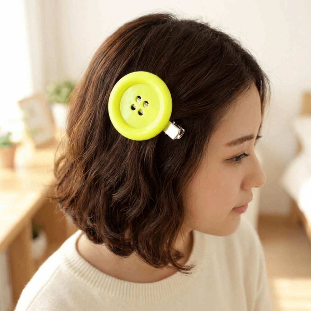 Colorful Extra Large Button Hair Clip Exaggerated Hair Accessory Subculture Hair Side Clip Gril